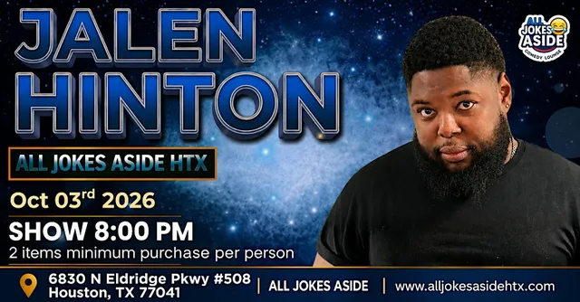 Get ready for a night of nonstop laughter as Jalen Hinton takes the stage a