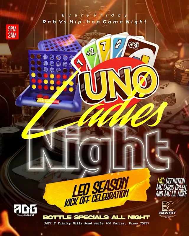 Hip-Hop vs R&B Happy Hour Ladies Night + Adult Game Night!